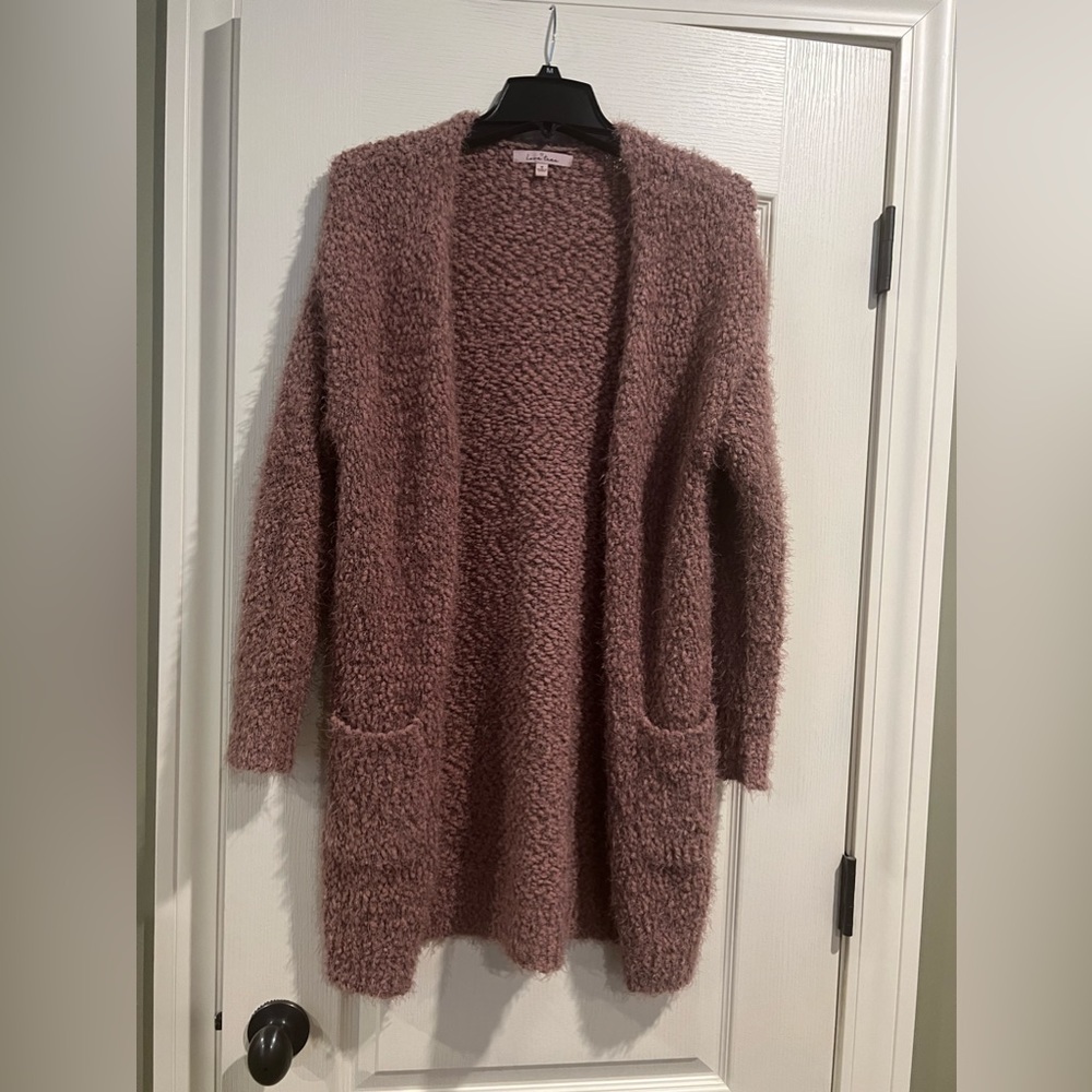 Mauve “popcorn” cardigan